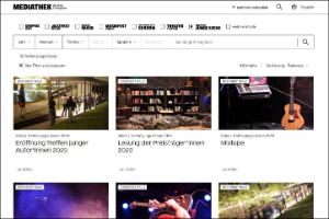 Website screen of the Berliner Festspiele Media Library