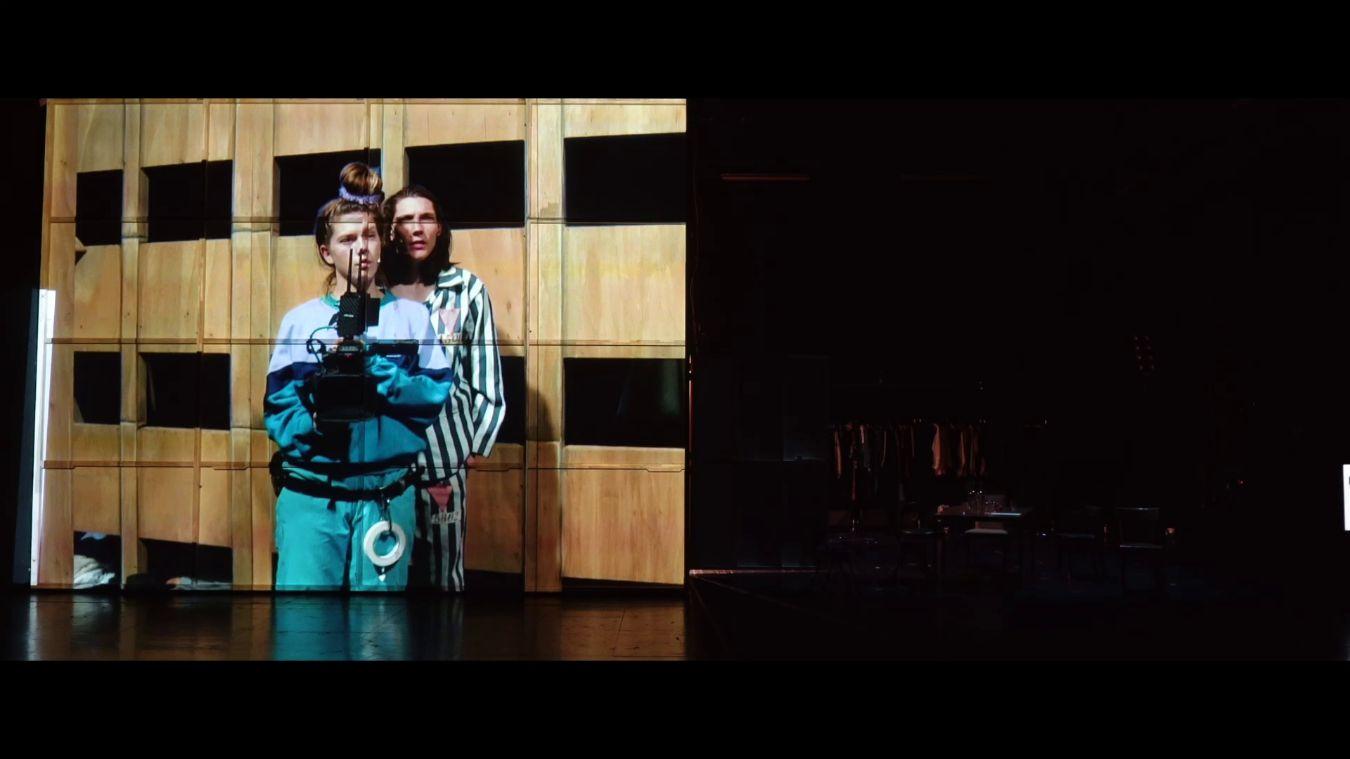 Film still from Der Bus nach Dachau. A 21st century memorial play