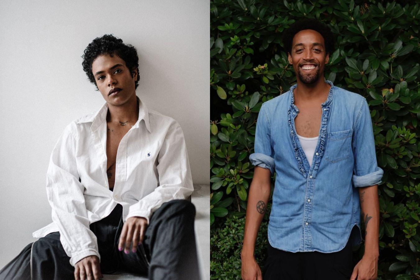 Eine Kollage von zwei Porträts.