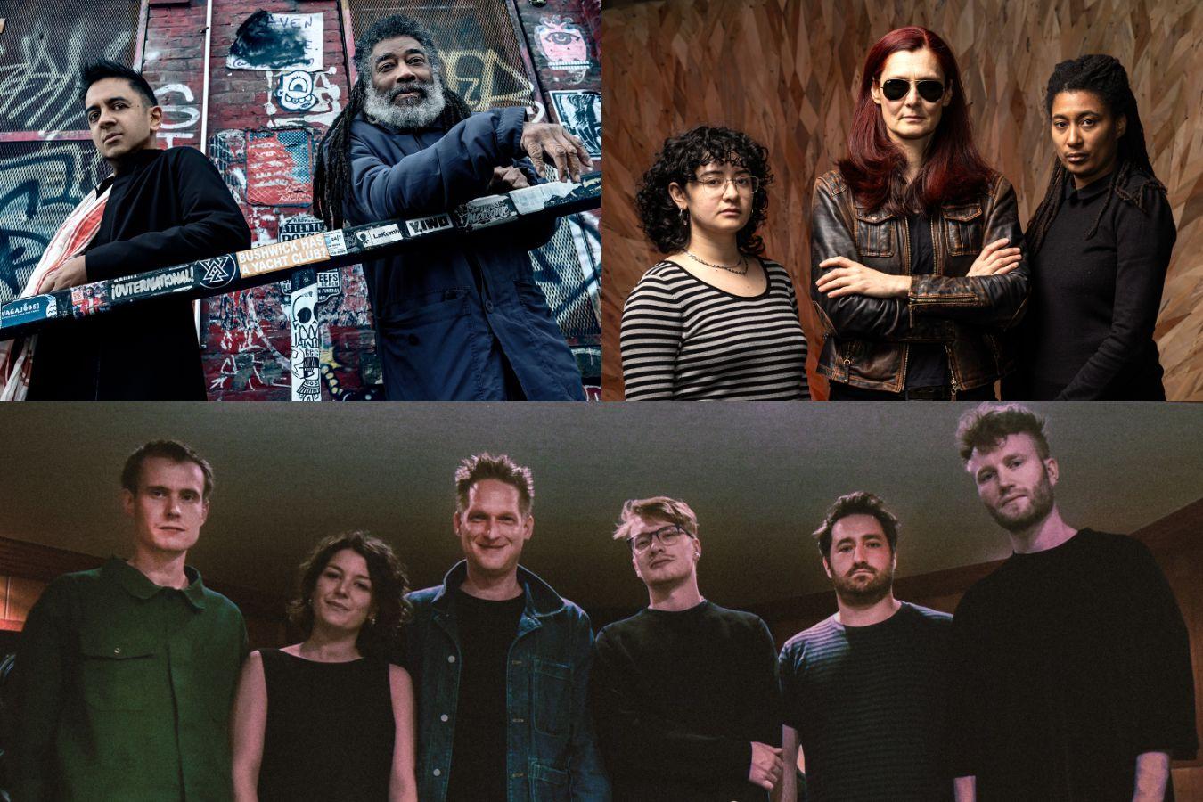 Porträt-Collage mit Vijay Iyer, Wadada Leo Smith, Niescier / Reid / Salem, Felix Henkelhausen: Deranged Particles