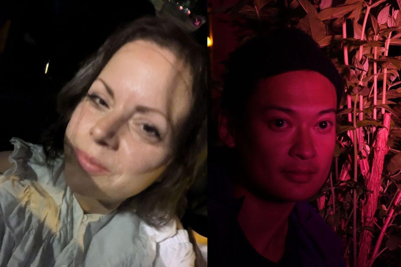 Links: Portrait von Eleni Poulou. Rechts: Portrait von Sid Talukdar.