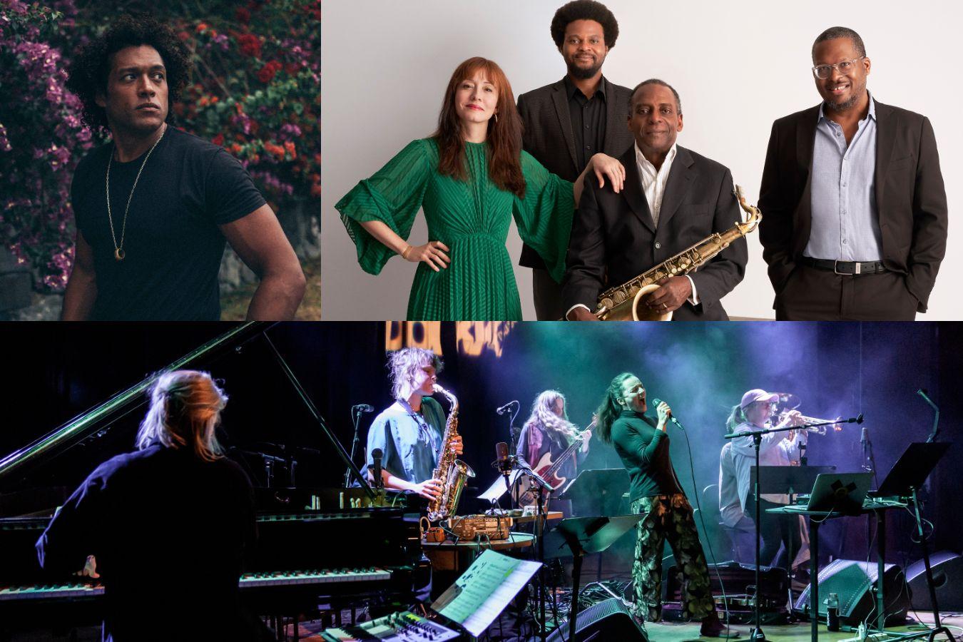 Porträt-Collage mit Makaya McCraven, David Murray Quartet, Signe Emmeluth: BANSHEE