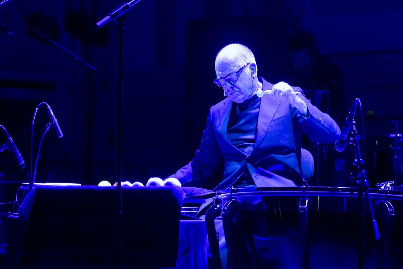 Percussionist Steven Schick in action on the drums