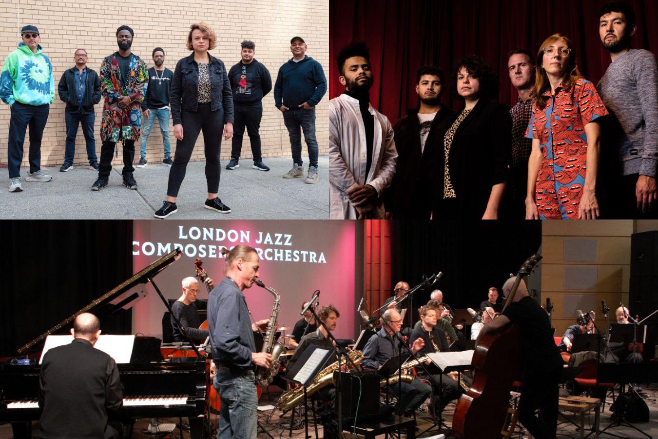 Porträt-Collage mit Patricia Brennan Septet, Mary Halvorson’s Amaryllis Sextet, London Jazz Composers Orchestra