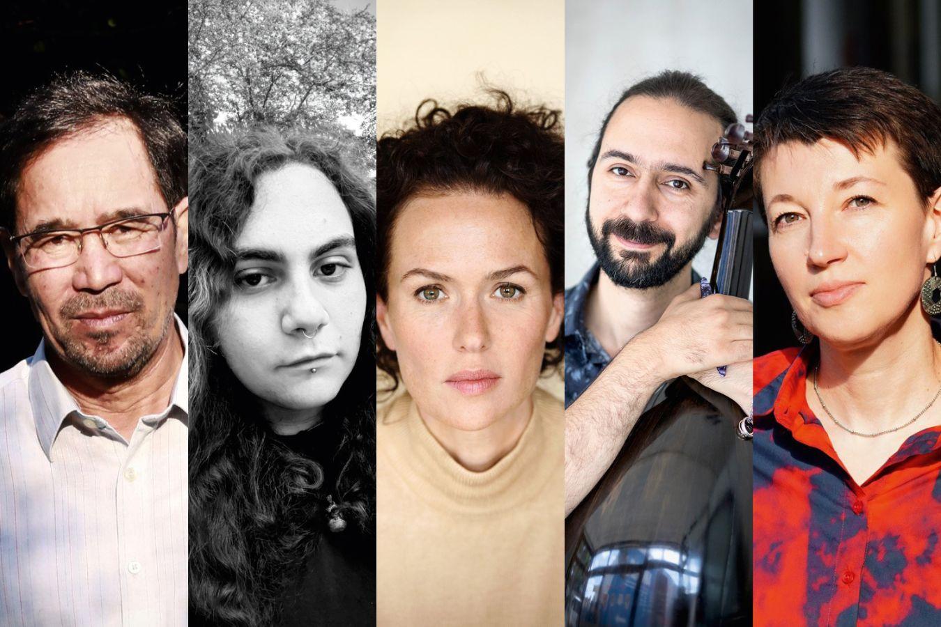 Eine Fotocollage mit fünf Porträts.