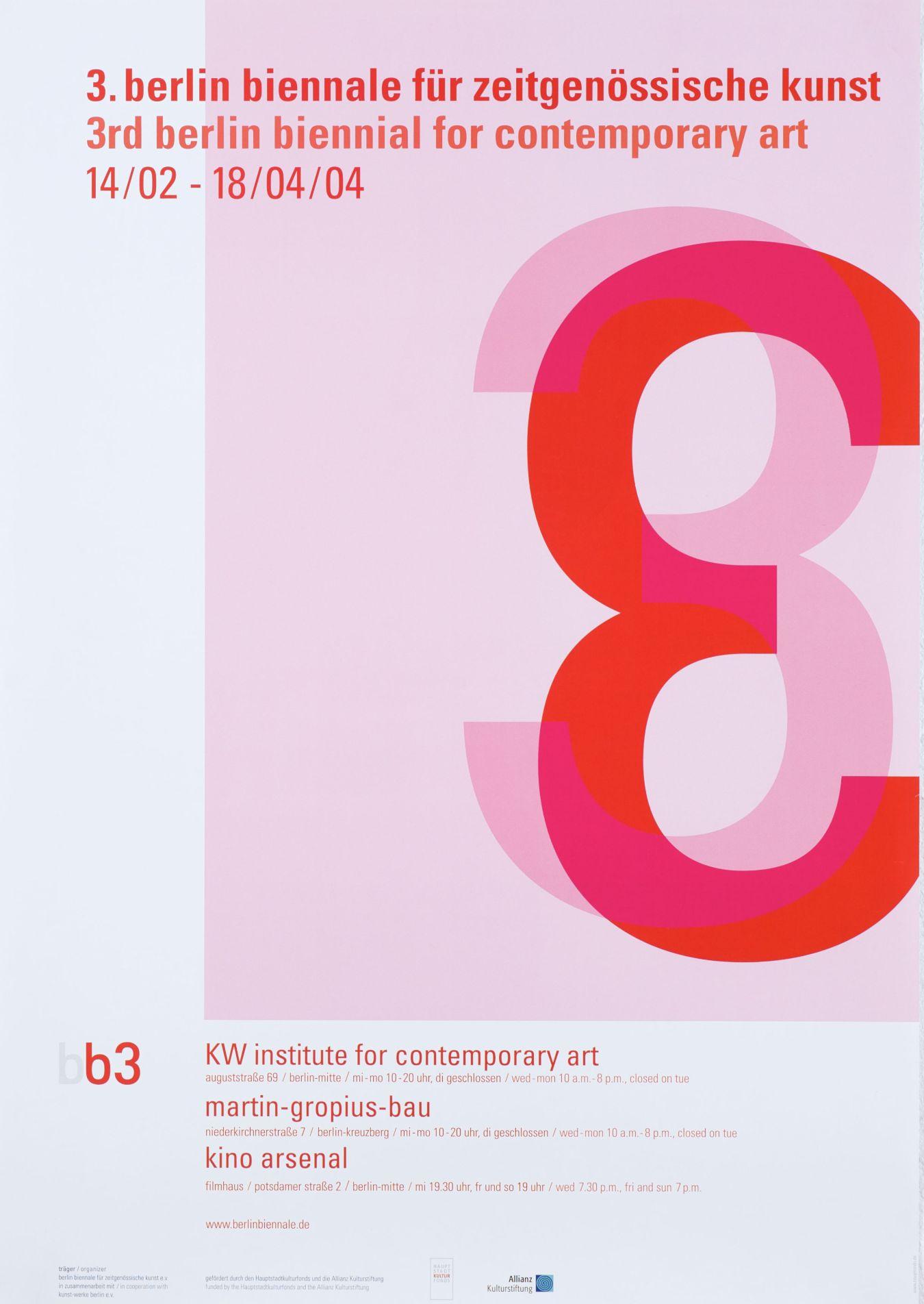 Poster of the exhibition „3rd berlin biennale for contemporary art“