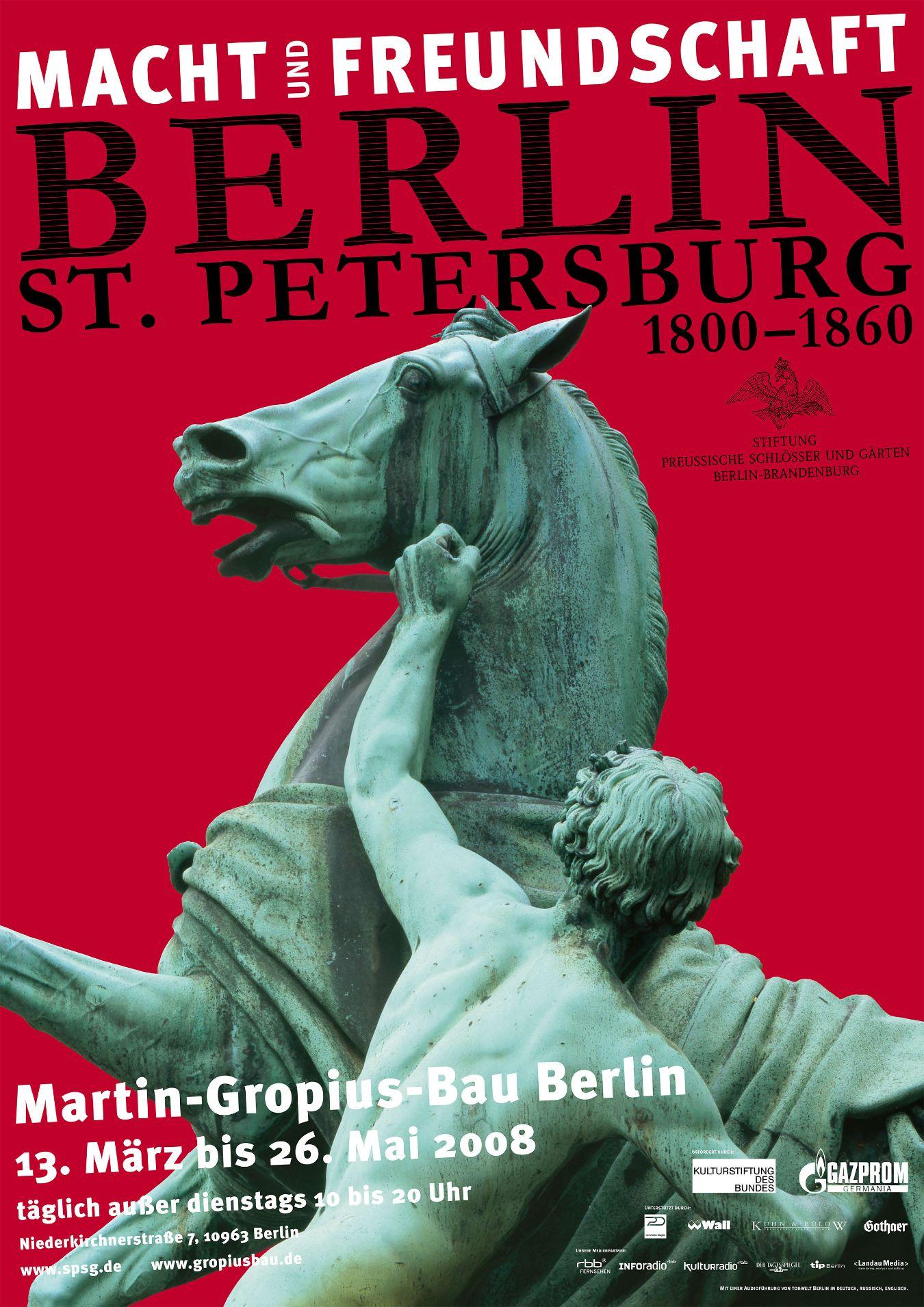 Plakat zur Ausstellung „Macht und Freundschaft. Berlin–Sankt Petersburg 1800–1860“