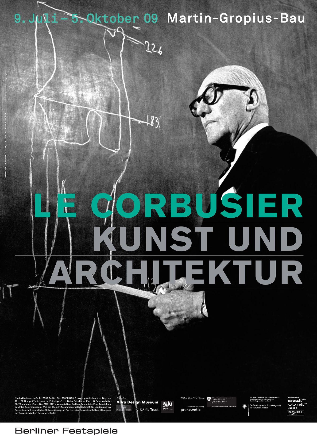 Plakat zur Ausstellung „Le Corbusier: Kunst und Architektur“