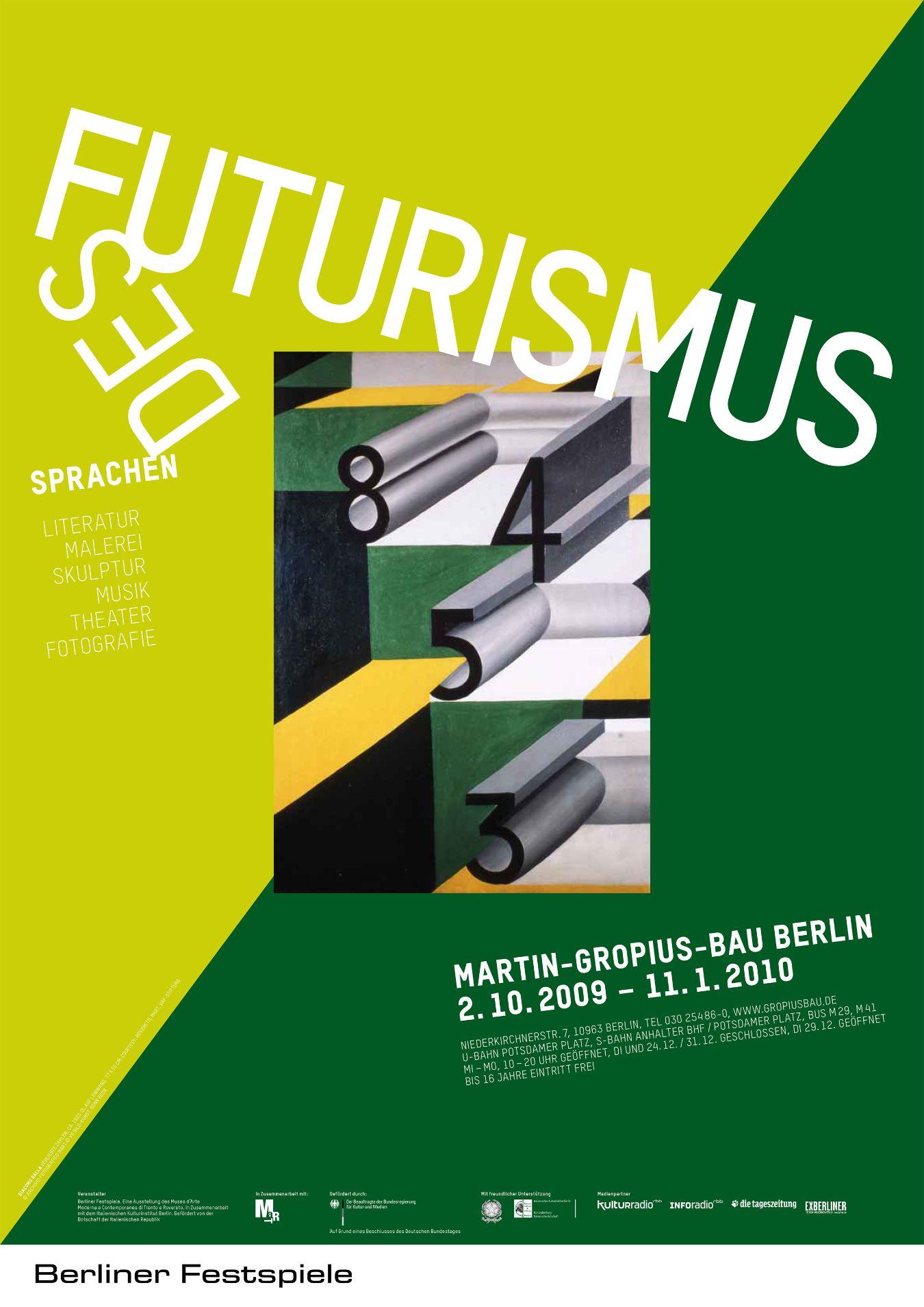 Plakat zur Ausstellung „Sprachen des Futurismus“