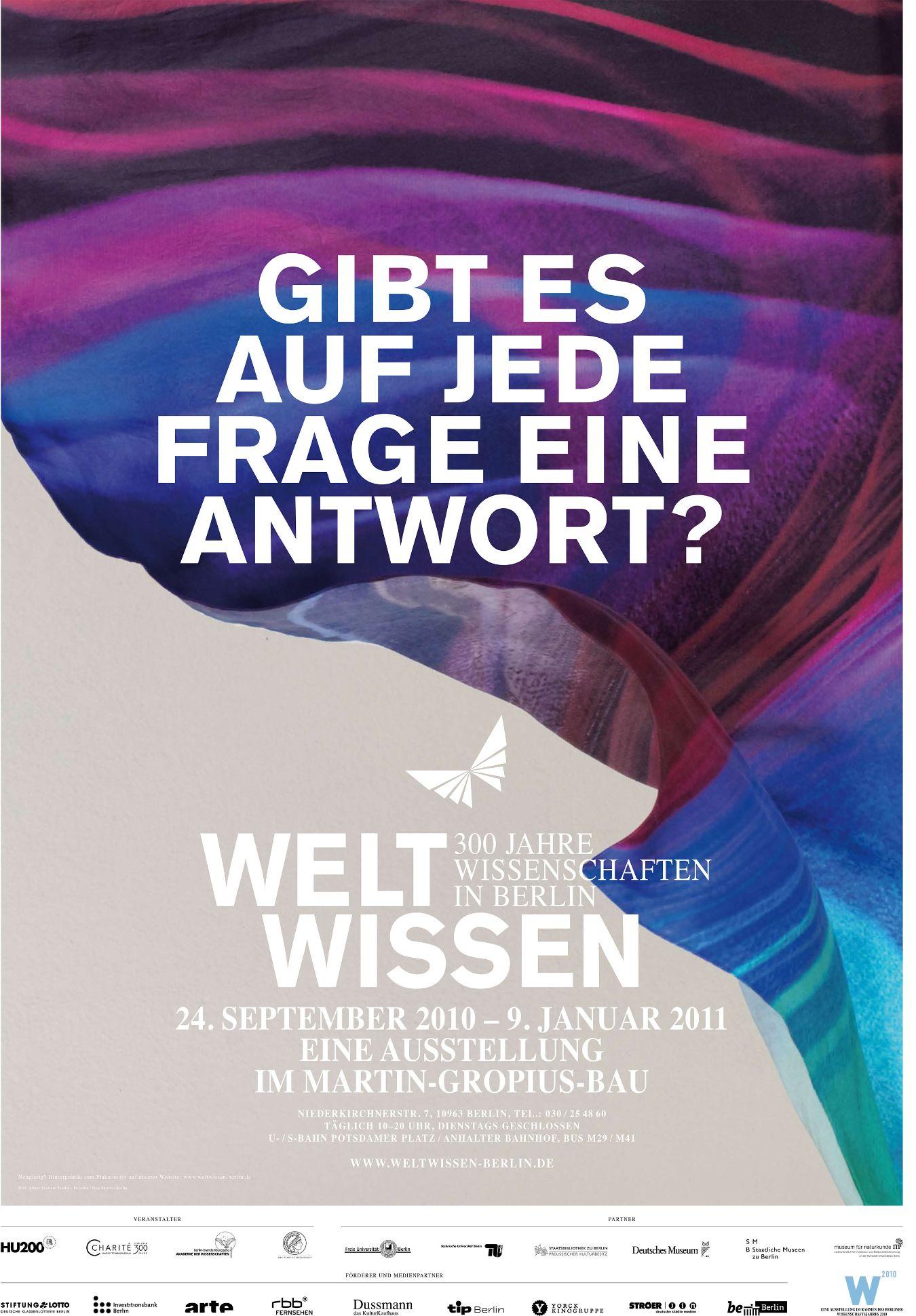 Poster of the exhibition “World Knowledge. 300 Years of Science in Berlin”