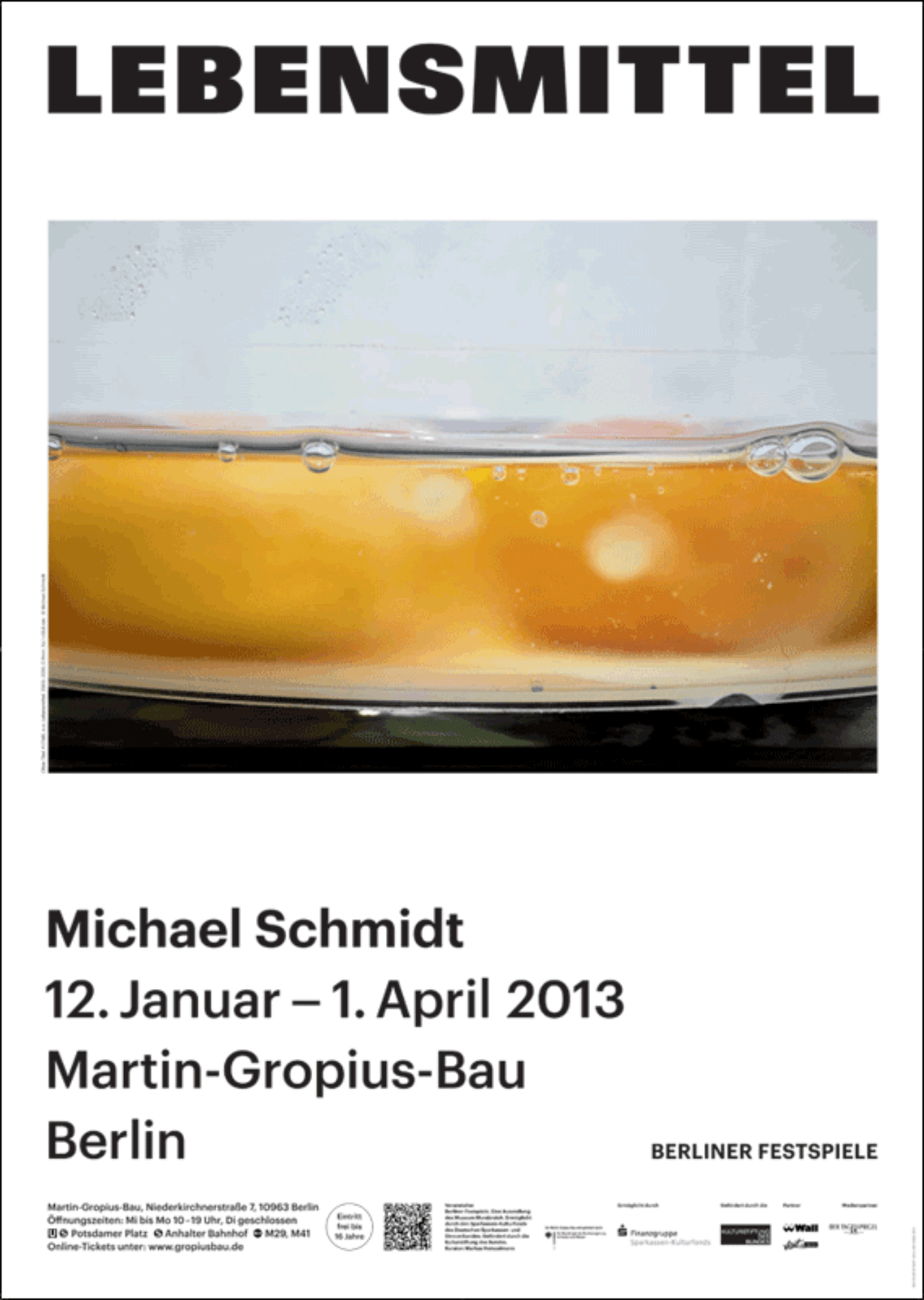 Ausstellungsplakat „Michael Schmidt. Lebensmittel“