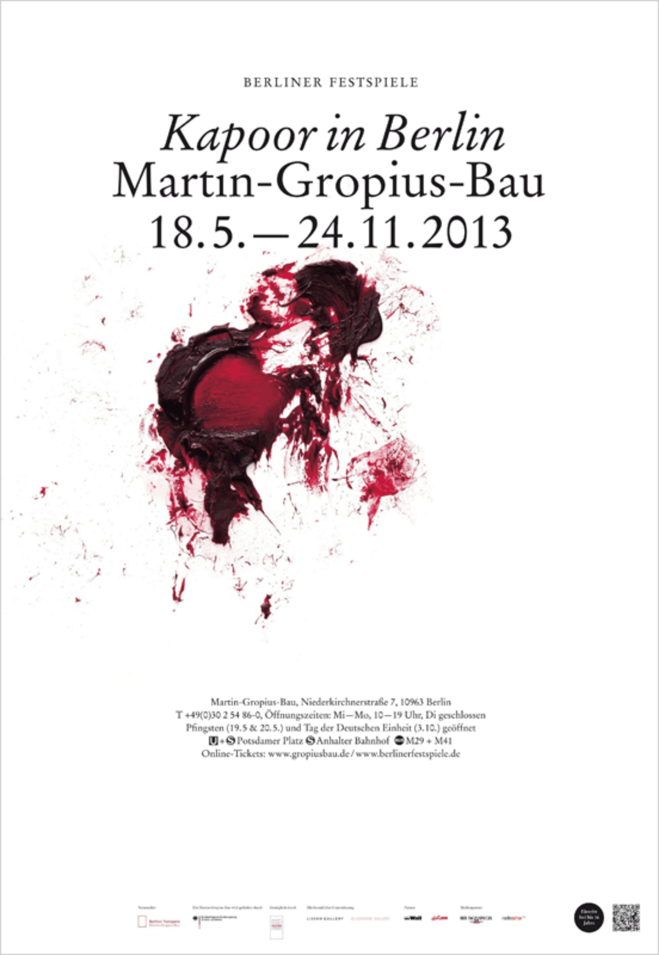 Ausstellungsplakat „Kapoor in Berlin“