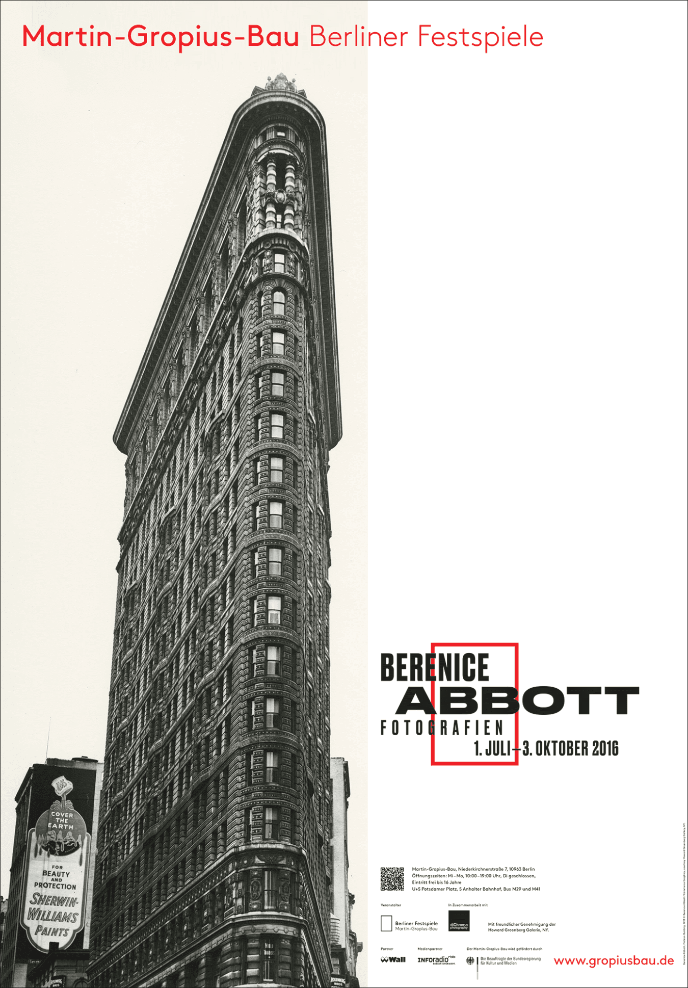 Ausstellungsplakat „Berenice Abbott – Fotografien“