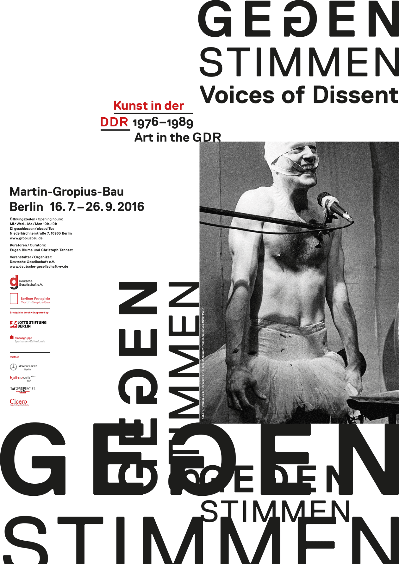 Exhibition poster “Voices of Dissent: Art in the GDR 1976-1989”