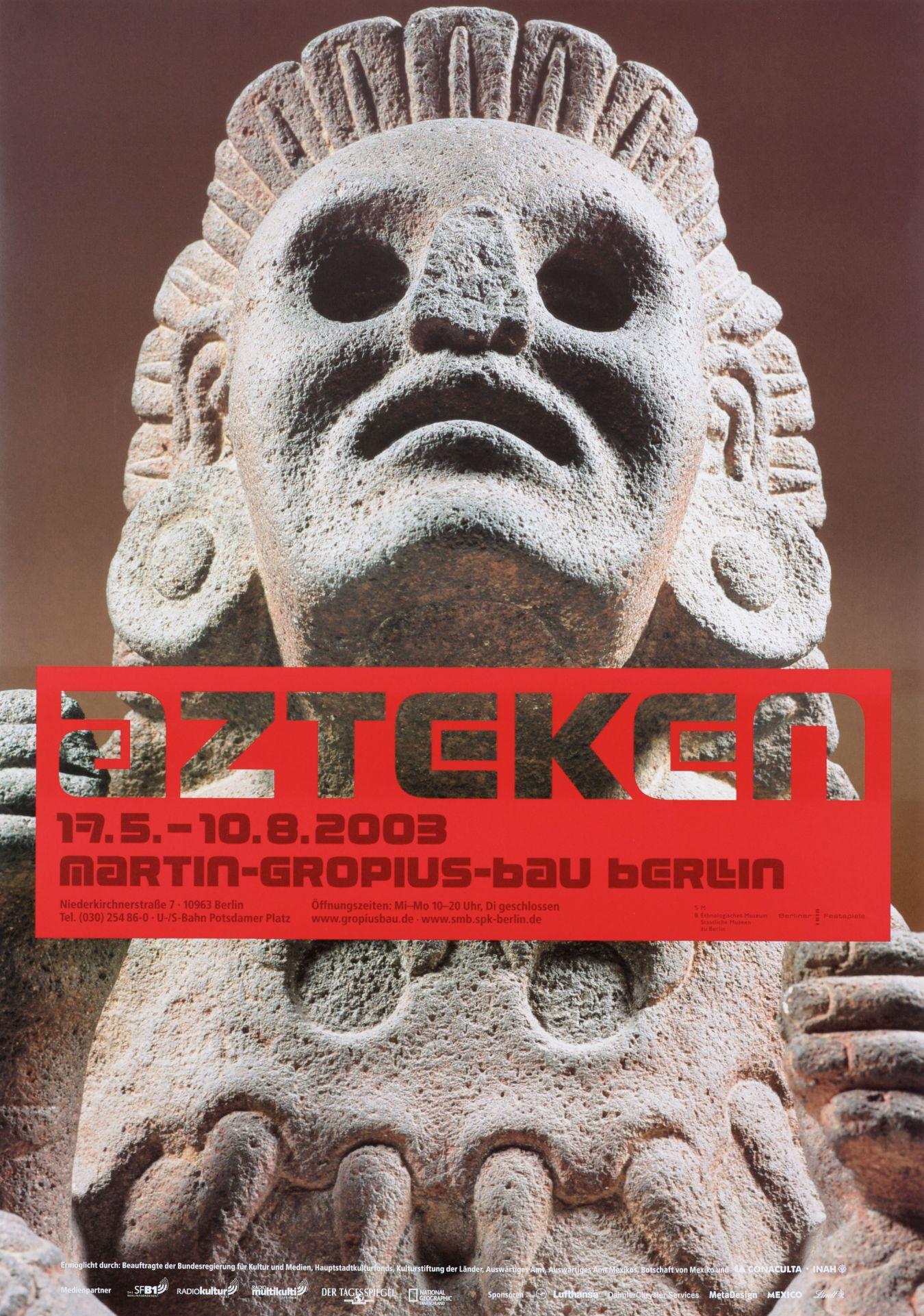 Plakat zur Ausstellung „Azteken“