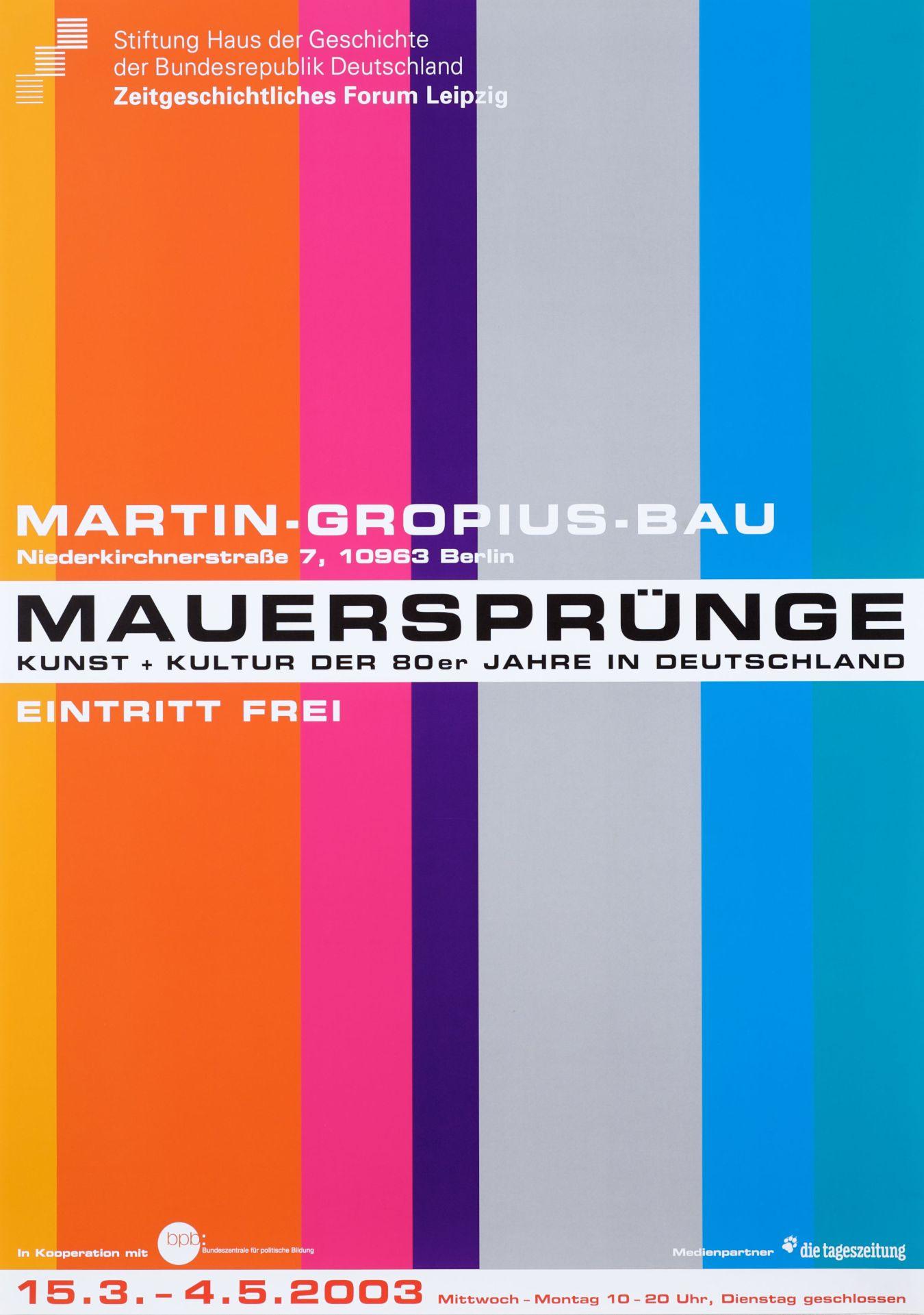 Plakat zur Ausstellung „Mauersprünge“