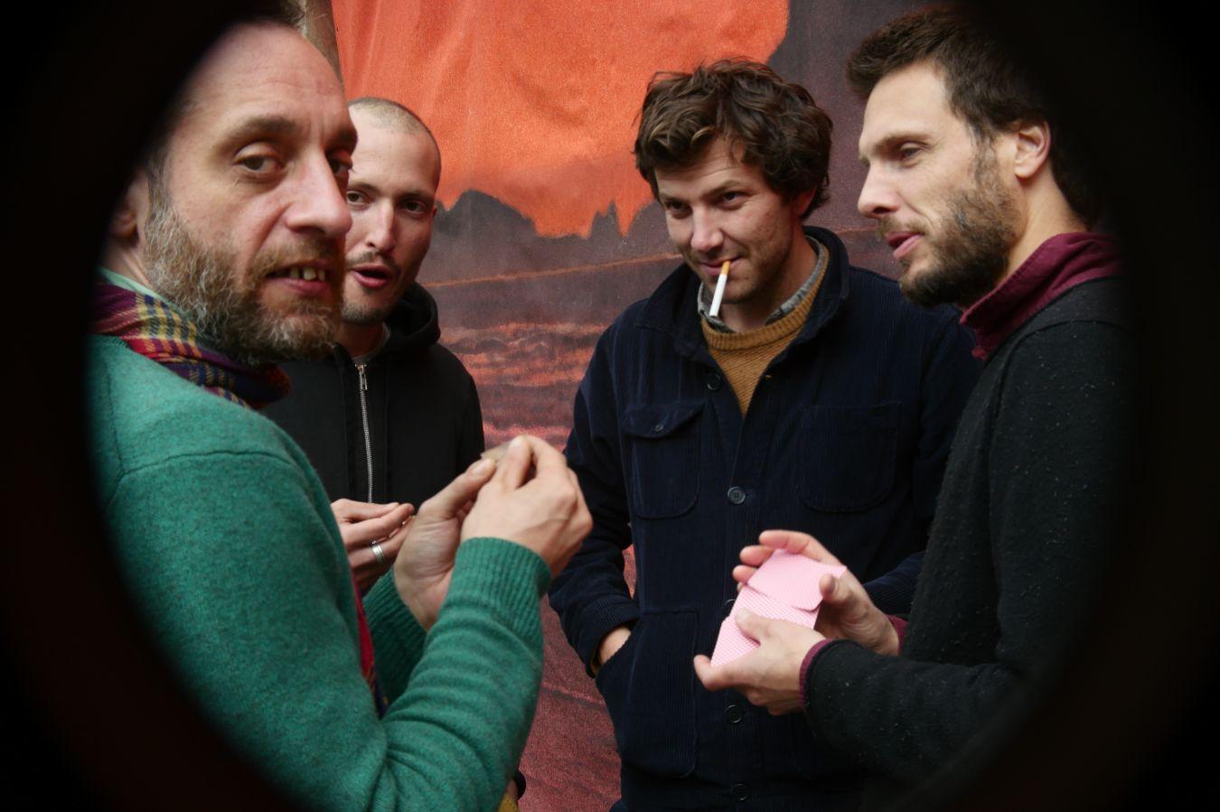 Die Mitglieder des Quartetts Die Hochstapler Pierre Borel, Louis Laurain, Antonio Borghini und Hannes Lingens.