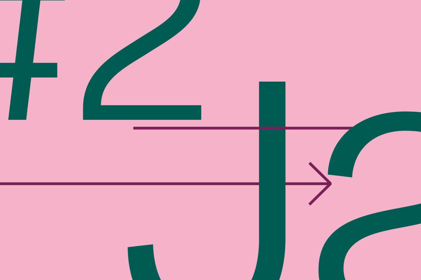 Visual with letters, arrows and numbers