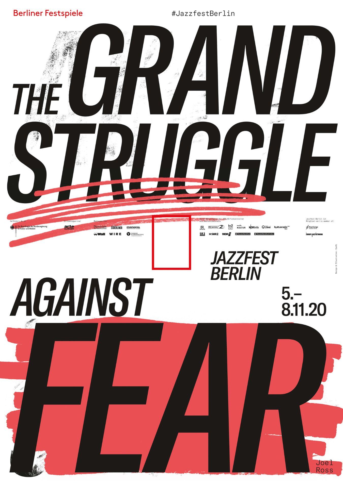 Poster Jazzfest Berlin 2020 – visual: The Grand Struggle against Fear