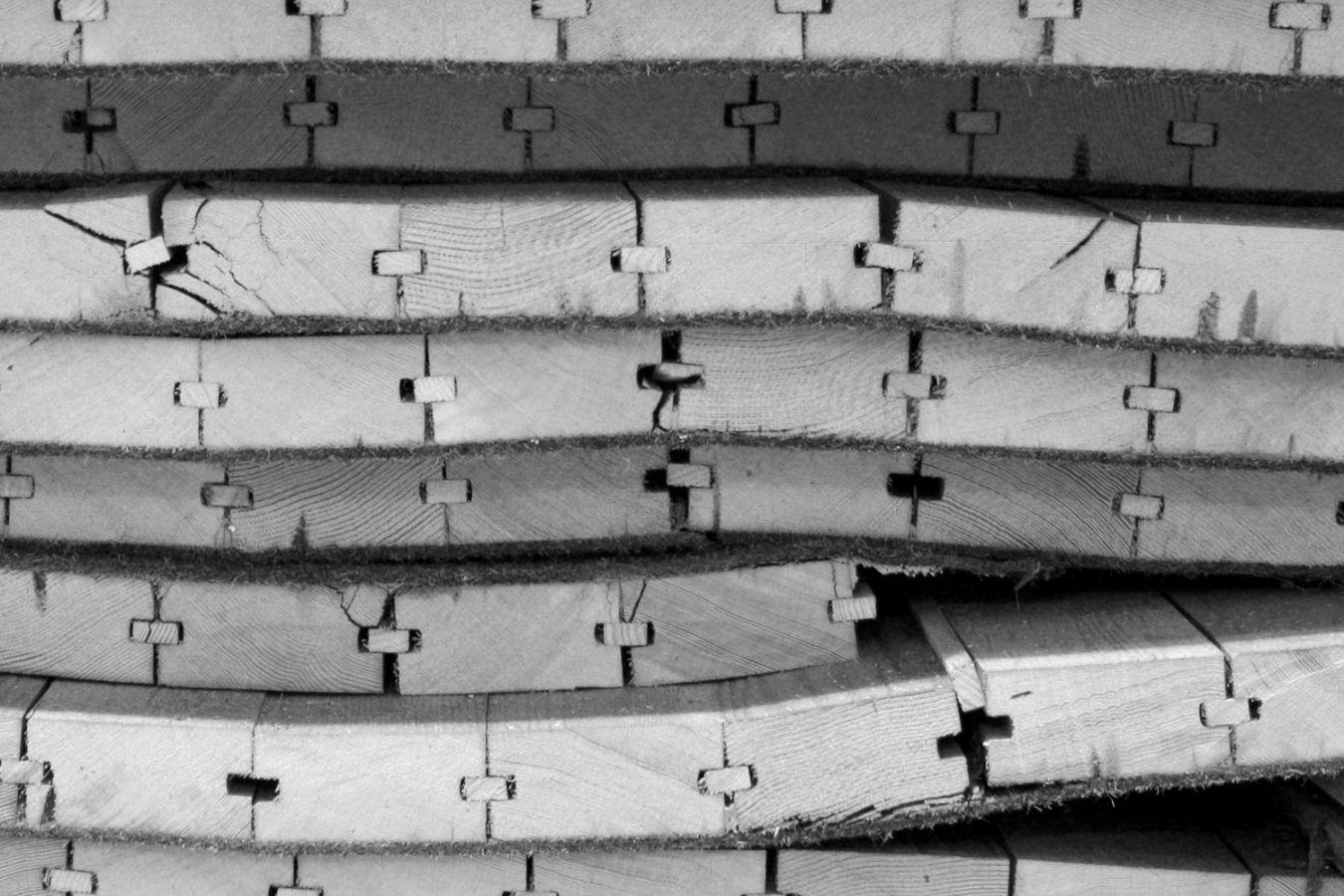 Bretterwerk (Ausschnitt) im Haus der Berliner Festspiele in der 1. Bauphase des Umbaus 2010