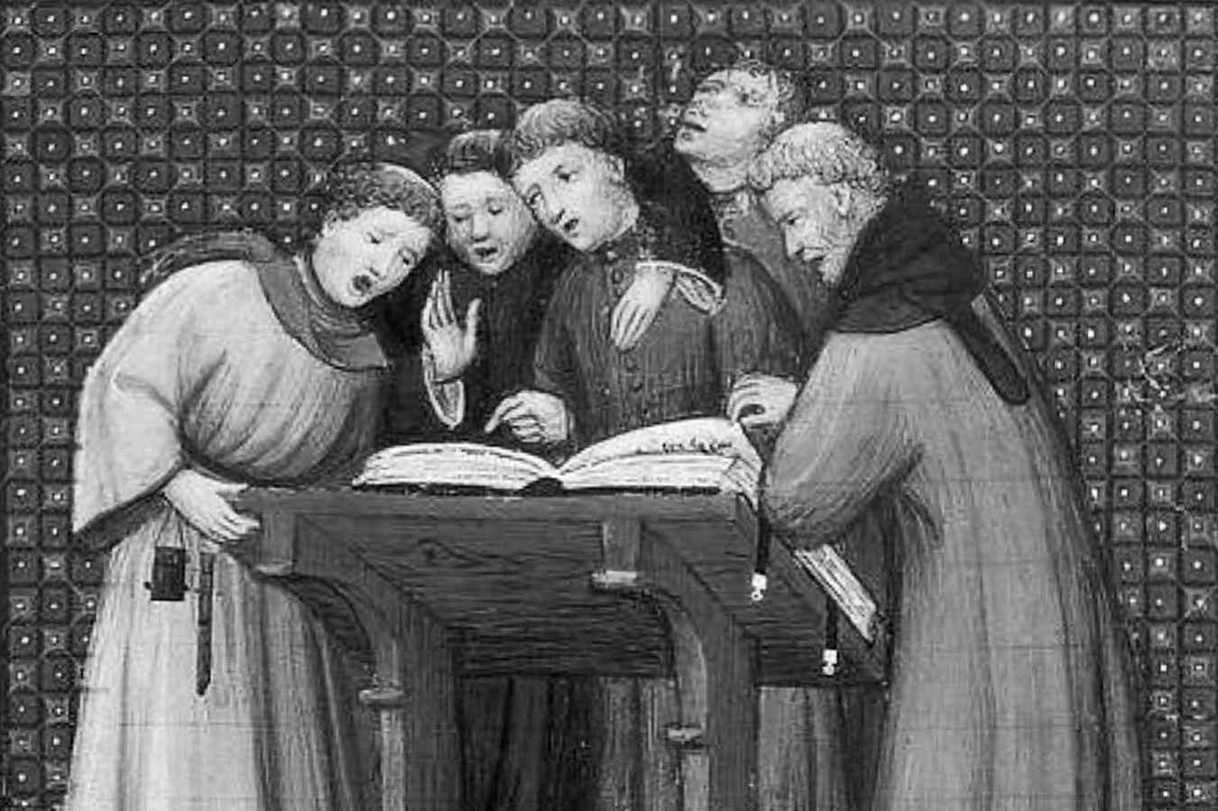 Singing monks, France 14th century