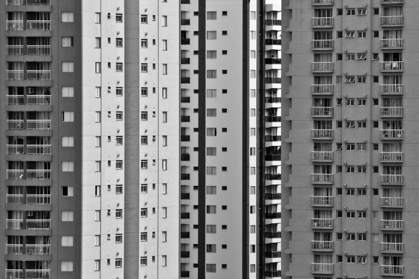 Facades of high-rise buildings in São Paulo