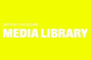 Yellow background with white text: ‘Berliner Festspiele LIBRARY’