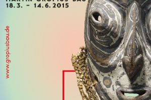 Ausstellungsplakat „Tanz der Ahnen. Kunst vom Sepik in Papua-Neuguinea“ Motiv: Maske, unterer Sepik. Papua Neuguinea. Vor 1920 © Museum der Kulturen Basel, Foto: Claude Germain