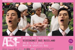 Exhibition poster “AES+F. The Trilogy – Video art from Russia”