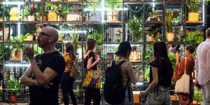 The Gropius Bau houses the work “Antoine’s Organ” by the artist Rashid Johnson: a cube made of plants with a piano in the middle.