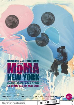 Plakat zur Ausstellung „Kompass – Zeichnungen aus dem Museum of Modern Art New York“