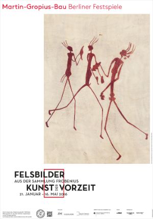 Ausstellungsplakat „Kunst der Vorzeit. Felsbilder aus der Sammlung Frobenius“