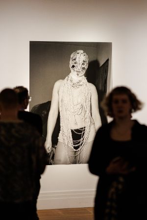 Installation view of CHEAP's "Choose Mutation, with photographs by Annette Frick" as part of the exhibition "Vaginal Davis: Fabelhaftes Produkt" at Gropius Bau 2025.