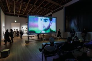 Installation view of CHEAP's "Choose Mutation, with photographs by Annette Frick" as part of the exhibition "Vaginal Davis: Fabelhaftes Produkt" at Gropius Bau 2025.