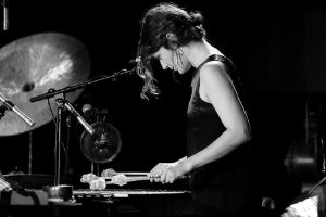 Evi Filippou plays the vibraphone.
