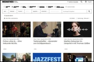 Screenshot of the Berliner Festspiele Media Library