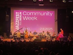 The band Moabit Imaginarium playing on the Main Stage.