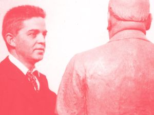 Carl Nielsen mit Büste des Opernsängers Niels Juel Simonsen 1905 © Det Kongelige Bibliotek, Kopenhagen