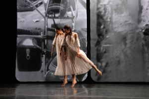 Two dancers on a stage