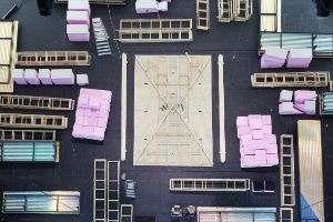 Seen from a bird's eye view, the individual parts of the “Forecast House” form a graphic pattern.