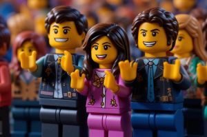 LEGO figures applauding