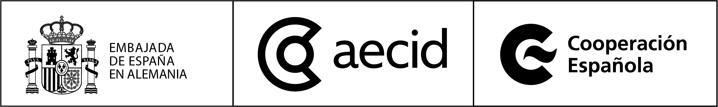 Logos Embajada de España en Alemanida, aecid, Cooperación Española